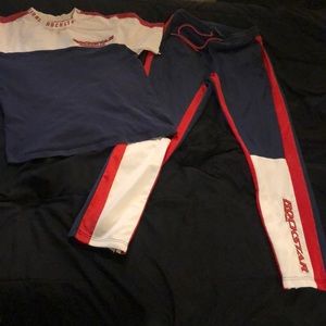 Rockstar pants and shirt sweat pants track pants